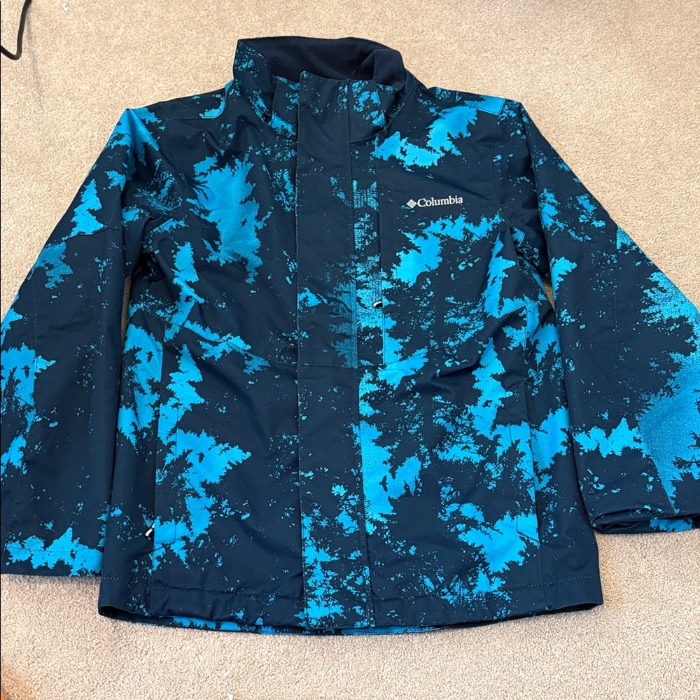 Columbia Youth Omni-Heat Interchange Blue Waterproof Ski Jacket Kids Large 14/16